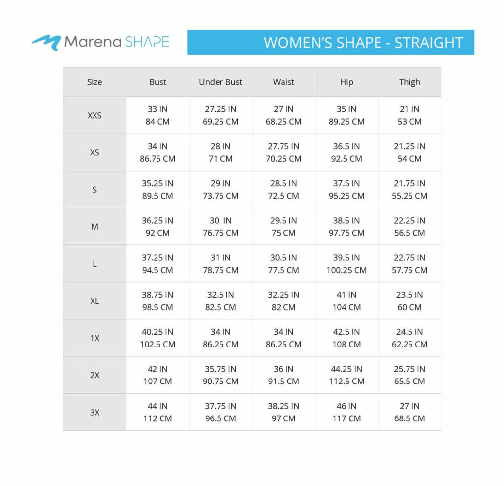 Measure with confidence size chart shape womens straight